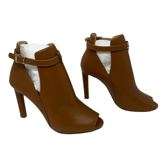 Michael Kors Lawson Open Toe Leather Bootie Tan Size 9 NWT $175 MSRP - Picture 4 of 10
